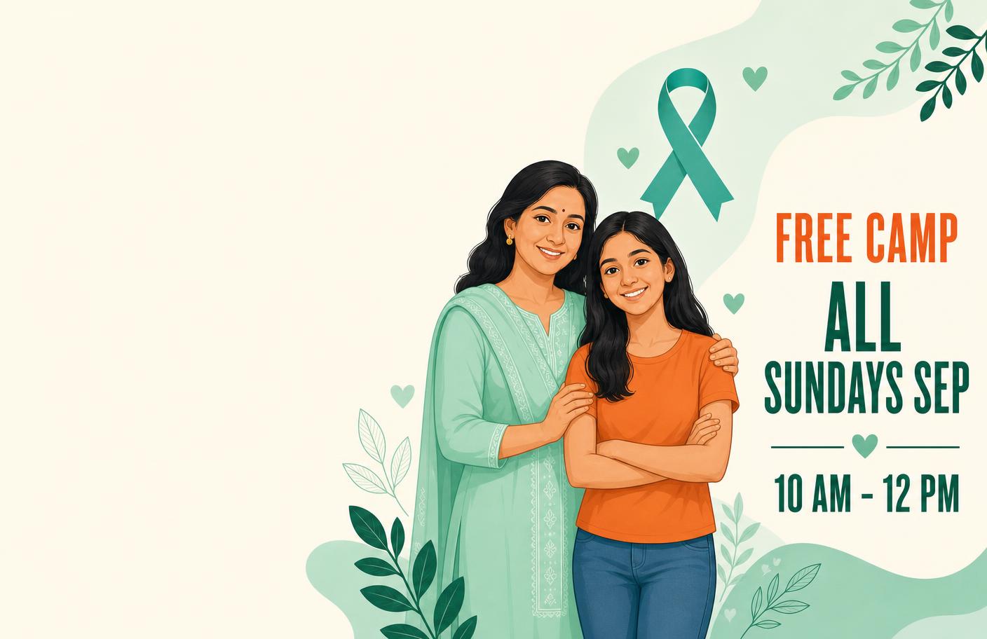 Cervical Cancer Prevention and HPV Vaccination free awareness camp, all Sundays in September 2026, 10 AM to 12 noon